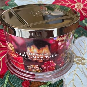 HomeWorx Fireside Christmas Tree Scented Candle - Festive Red
